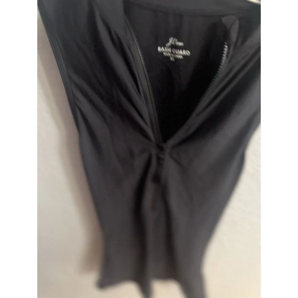 J‎ Crew Womens Swim Rashguard Size XS Black Swim Swimwear